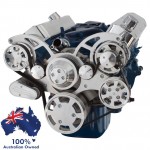 FORD FALCON MUSTANG CLEVELAND 351C, 351M AND 400 SERPENTINE PULLEY AND BRACKET COMPLETE KIT WITH ALTERNATOR AND GM TYPE II POWER STEERING PUMP ALL INCLUSIVE